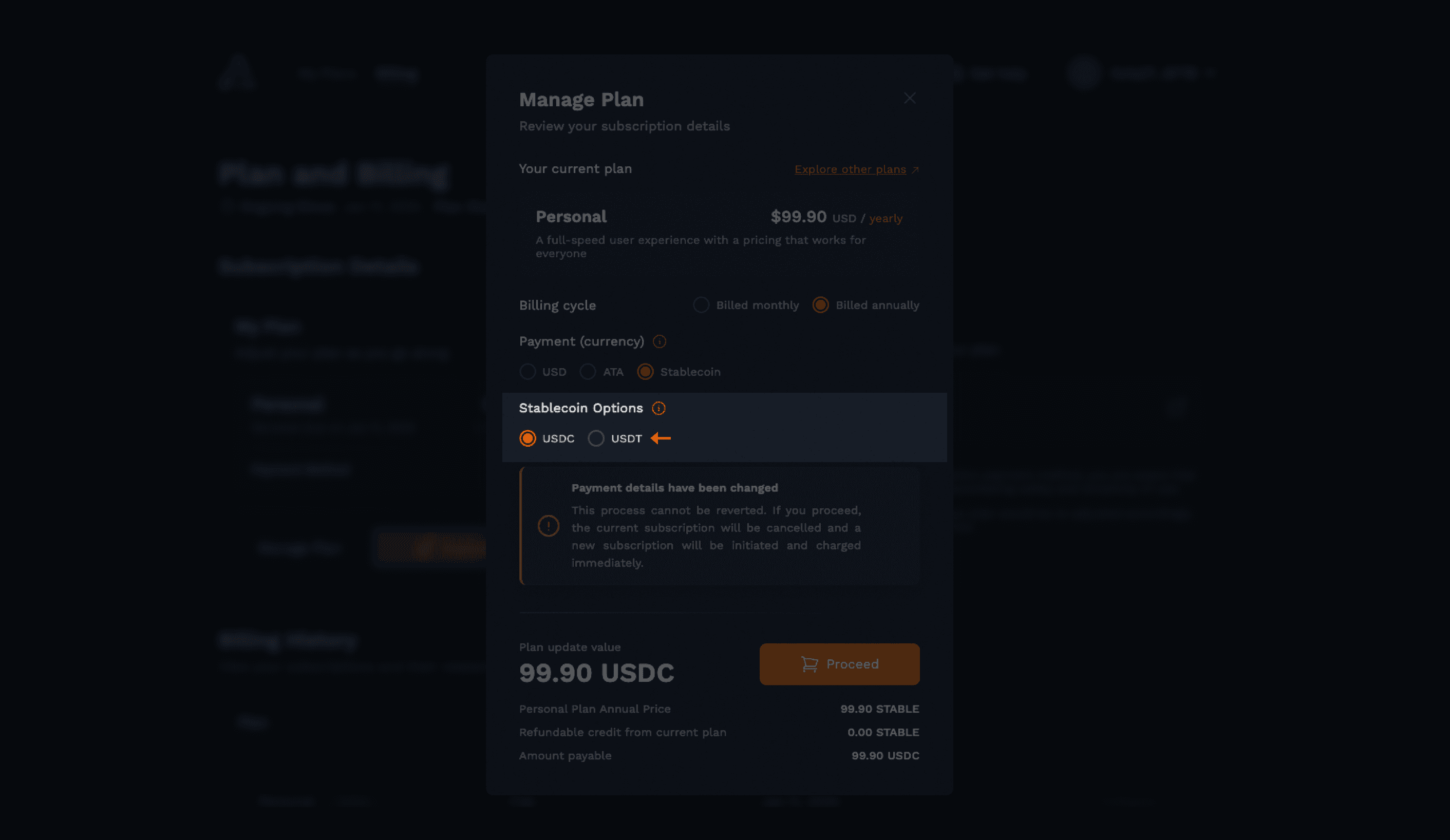 Stablecoin selection
