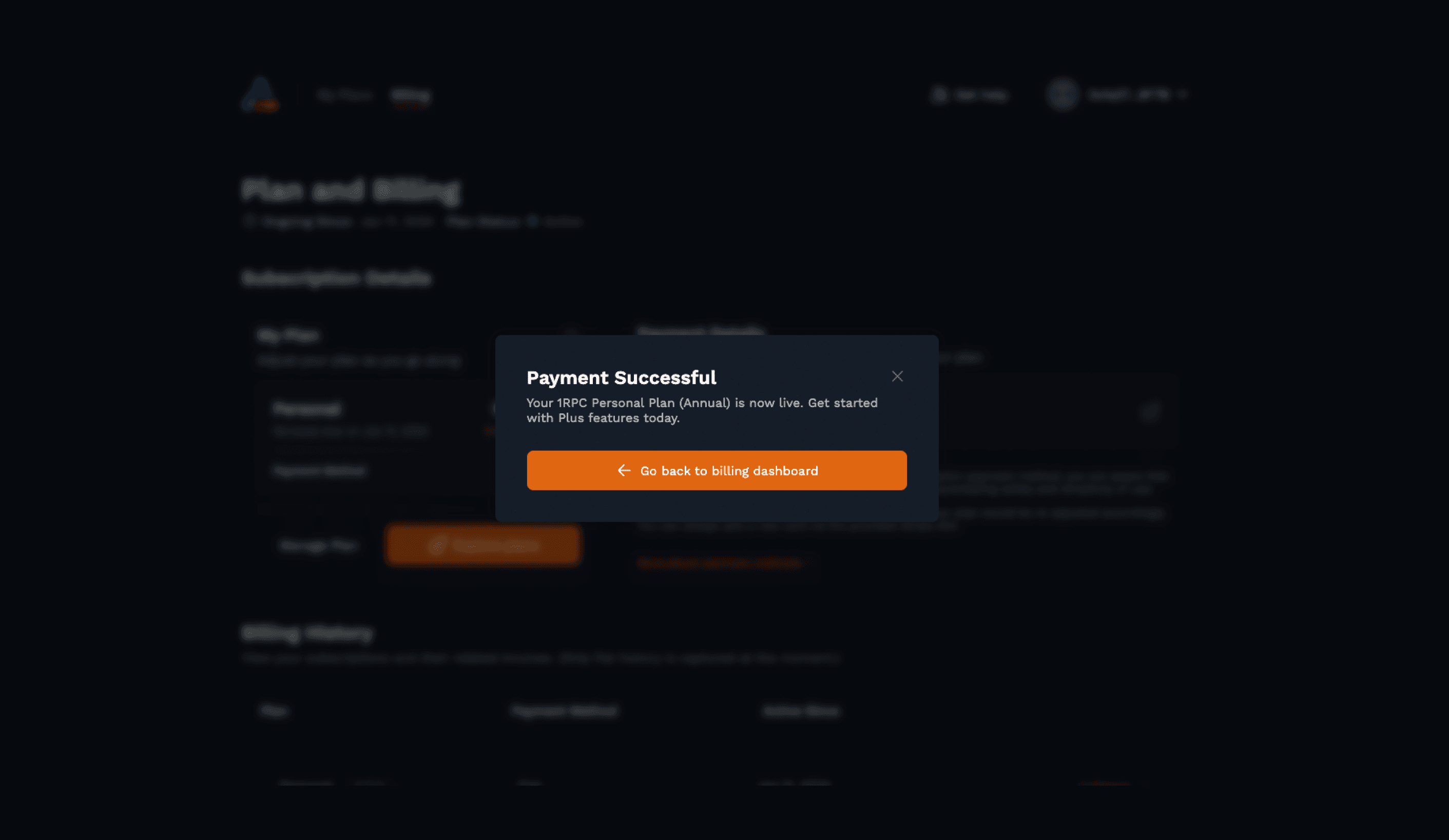 Payment complete